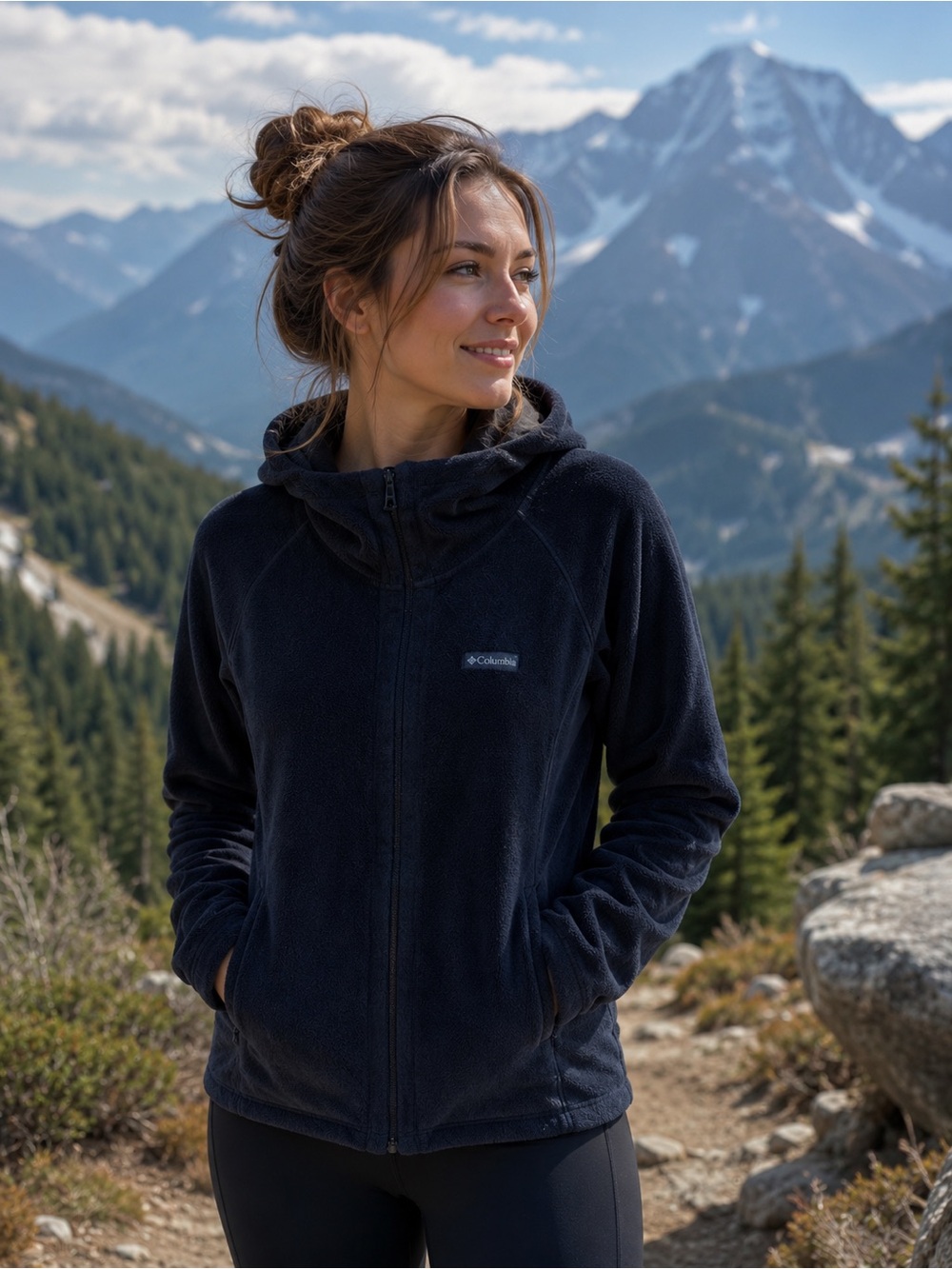 Columbia Women's Black Full-Zip Fleece Hoodie